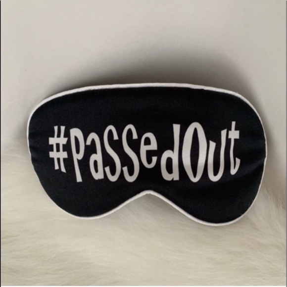 Silk Sleeping Eye Mask Hashtag PassedOut Black - Picture 8 of 13